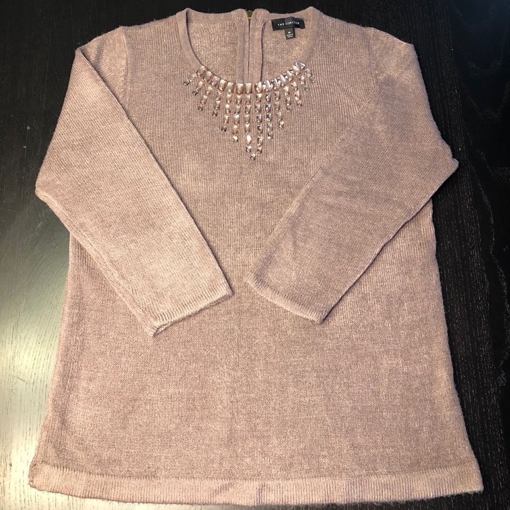 Light plum 3/4 sleeve sweater, Size M, The Limited